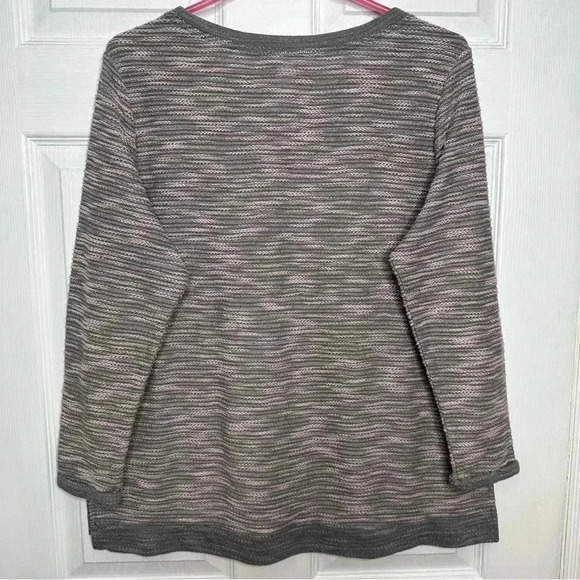 H&M Marled Sweatshirt Pullover Grey & Pink Size Medium - Picture 12 of 16